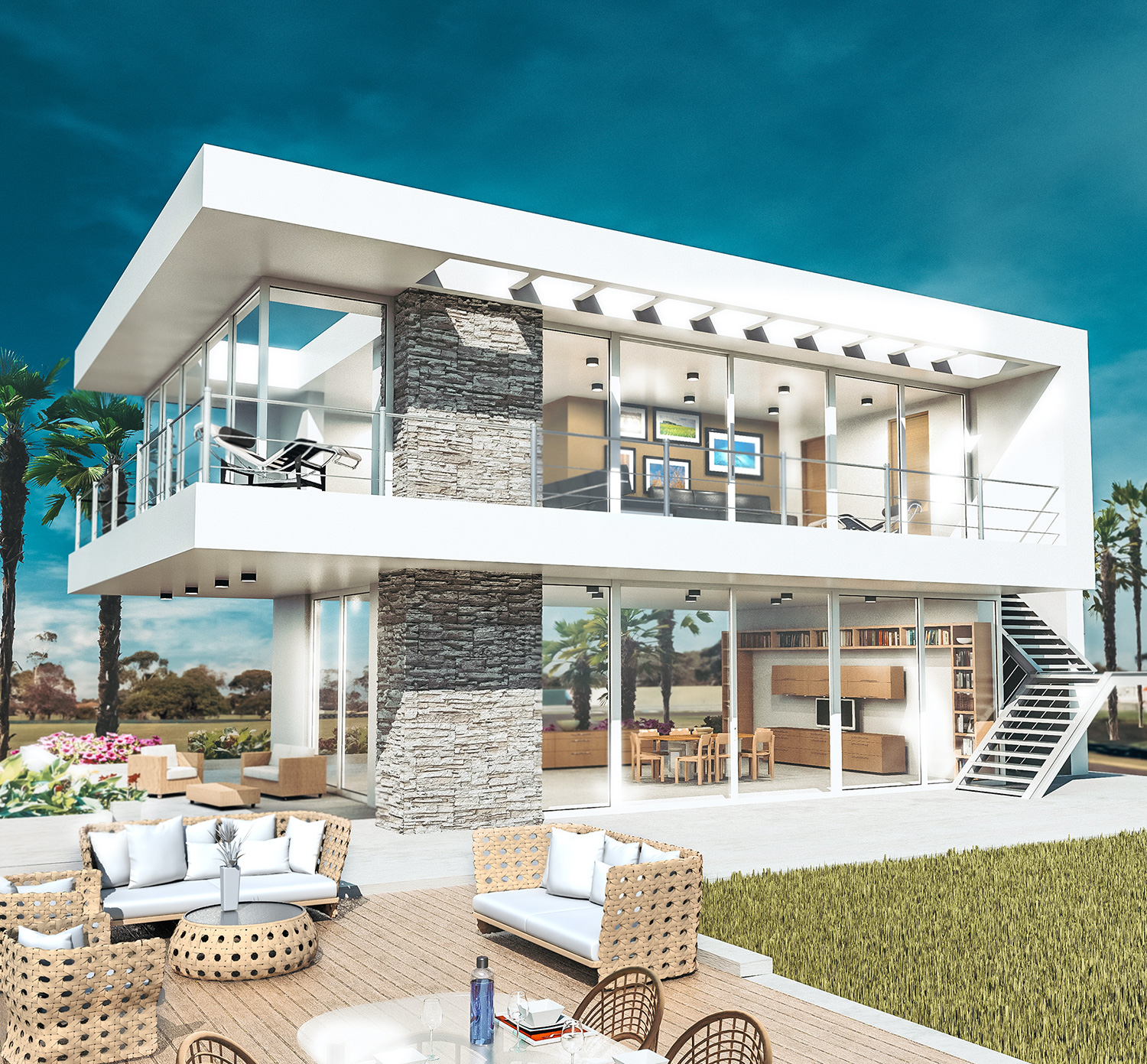 Advertnew Progetto Architettura Villa Rendering 3d